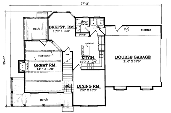 House Plan Design - Country Floor Plan - Main Floor Plan #42-703
