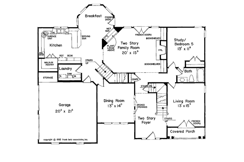 Home Plan - Floor Plan - Main Floor for European House Plan #927-138 - 5 bed, 4 bath
