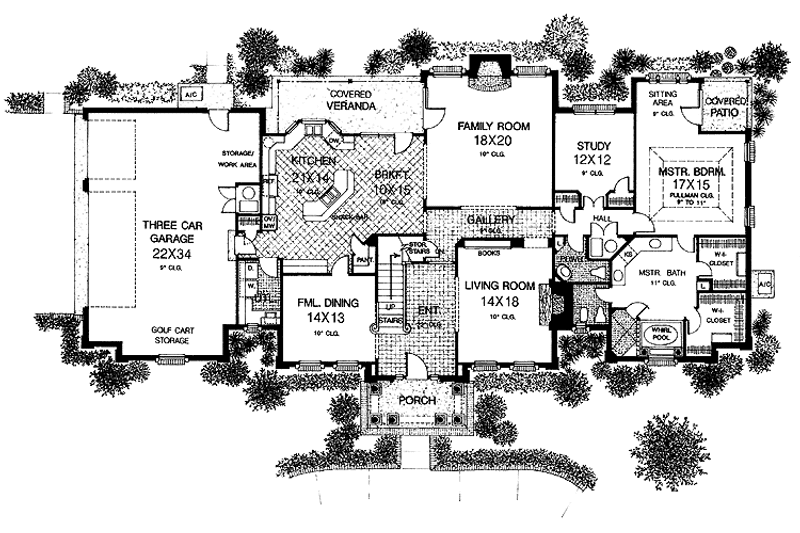 Home Plan - Floor Plan - Main Floor for Classical House Plan #310-1095 - 5 bed, 3.5 bath