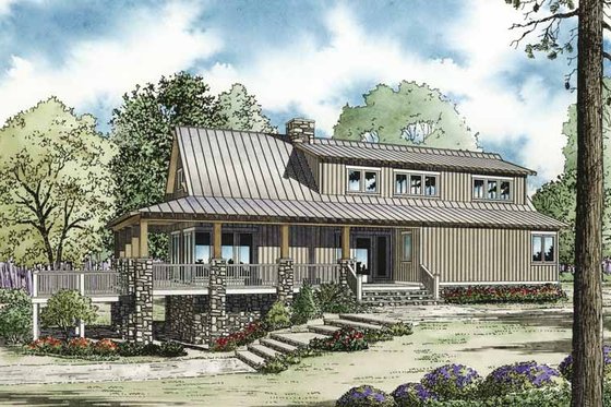 Exterior - Front Elevation 4 for Cabin House Plan #17-3303 - 3 bed, 2.5 bath