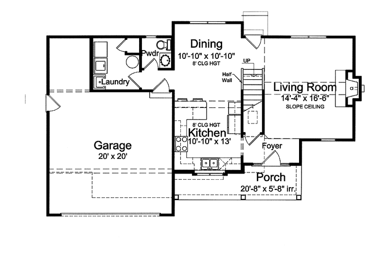 Home Plan - Floor Plan - Main Floor for Traditional House Plan #46-810 - 3 bed, 2.5 bath