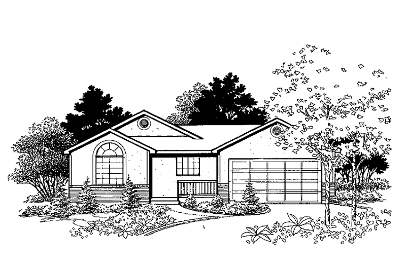 Architectural House Design - Ranch Exterior - Front Elevation Plan #308-262