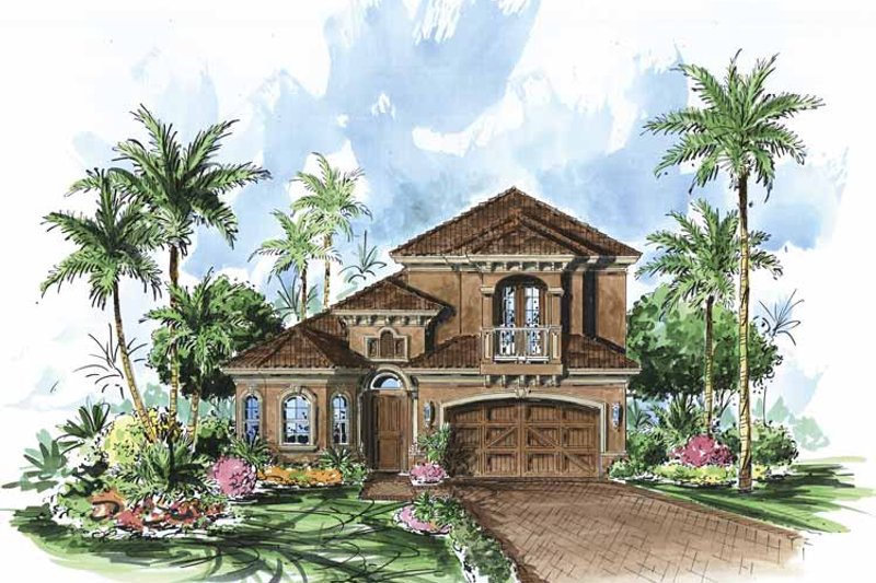 House Plan Design - Exterior - Front Elevation 3 for Mediterranean House Plan #1017-90 - 3 bed, 2.5 bath