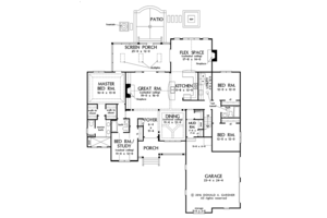 Floor Plan - Main Floor for Ranch House Plan #929-1018 - 4 bed, 3 bath