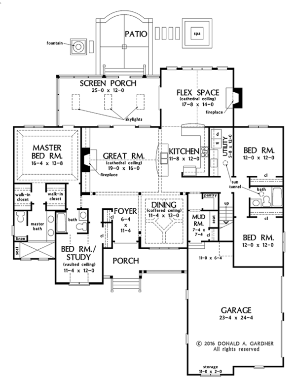 Ranch Floor Plan - Main Floor Plan #929-1018