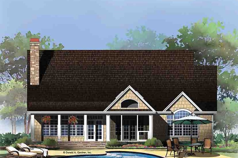 Architectural House Design - Exterior - Rear Elevation for Craftsman House Plan #929-972 - 3 bed, 2 bath