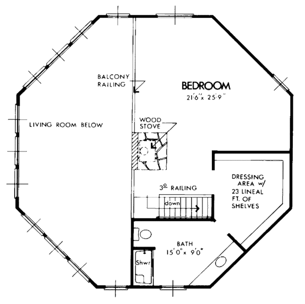 House Plan Design - Contemporary Floor Plan - Upper Floor Plan #320-1184
