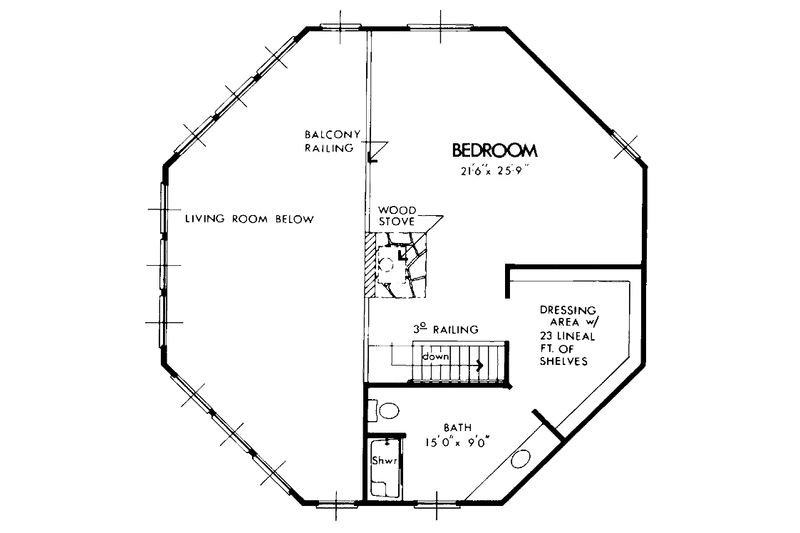 Dream House Plan - Floor Plan - Upper Floor for Contemporary House Plan #320-1184 - 2 bed, 2 bath
