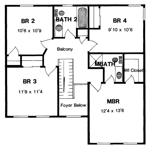 Dream House Plan - Country Floor Plan - Upper Floor Plan #316-148