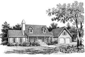 Exterior - Front Elevation 3 for Country House Plan #929-81 - 3 bed, 2.5 bath