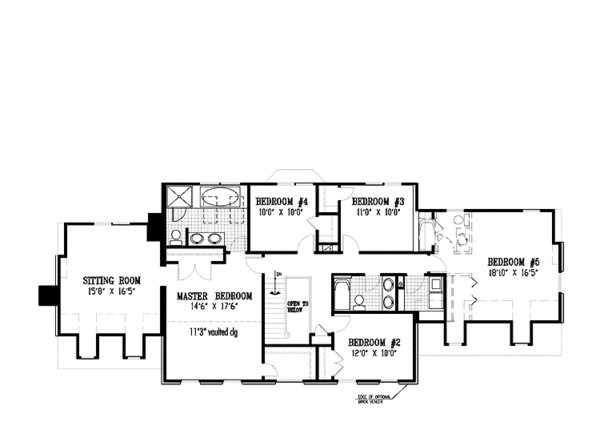 Architectural House Design - Colonial Floor Plan - Upper Floor Plan #953-9