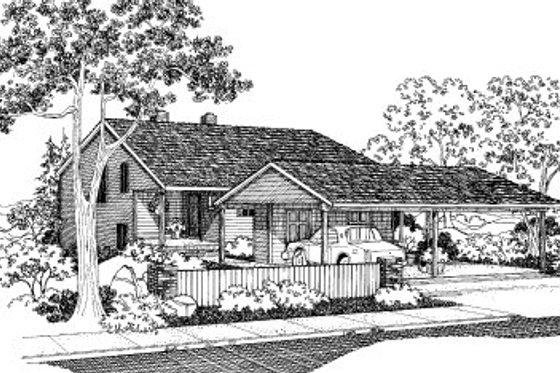 Exterior - Front Elevation for Traditional House Plan #303-177 - 2 bed, 1.5 bath