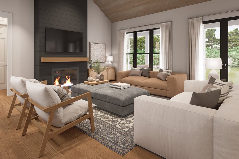 Architectural House Design - Interior - Family Room for Farmhouse House Plan #430-427 - 3 bed, 3.5 bath