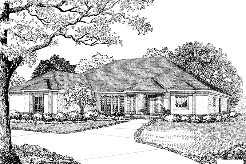 Dream House Plan - Mediterranean Exterior - Front Elevation Plan #17-2740