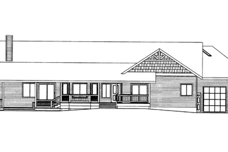 Architectural House Design - Exterior - Rear Elevation for Ranch House Plan #117-848 - 2 bed, 2.5 bath