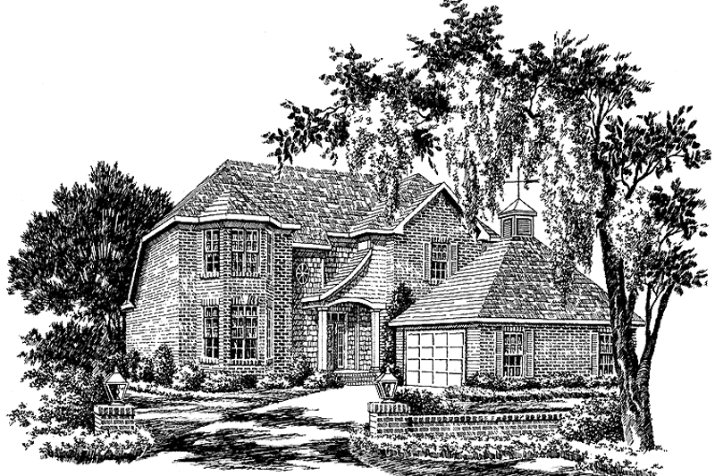 Architectural House Design - Exterior - Front Elevation 3 for Traditional House Plan #952-8 - 3 bed, 2.5 bath