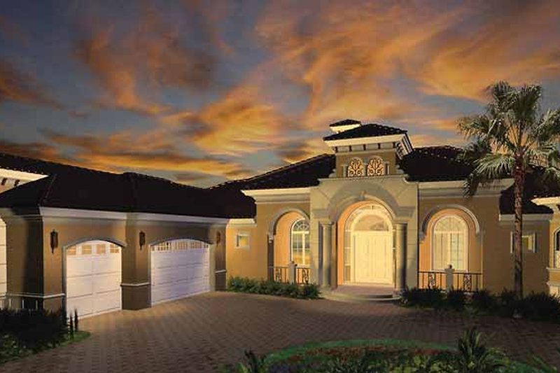 House Blueprint - Mediterranean Exterior - Front Elevation Plan #1017-26