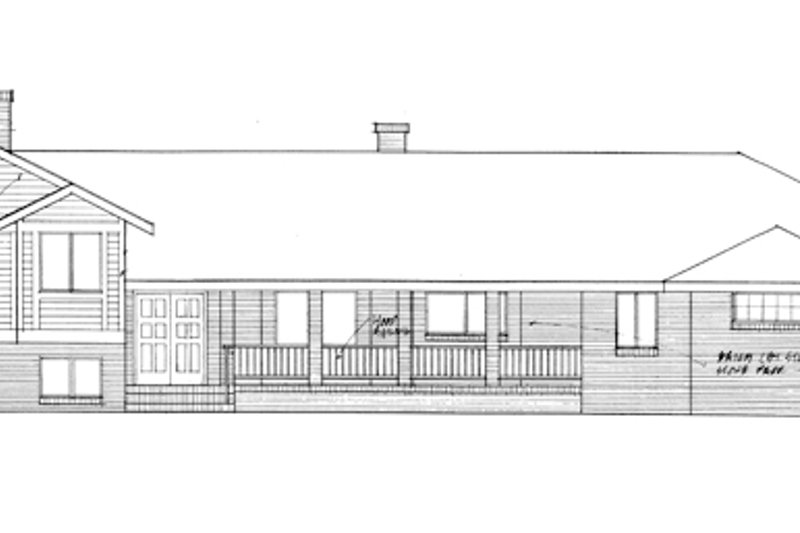 House Design - Exterior - Front Elevation 3 for Prairie House Plan #60-1039 - 4 bed, 3 bath