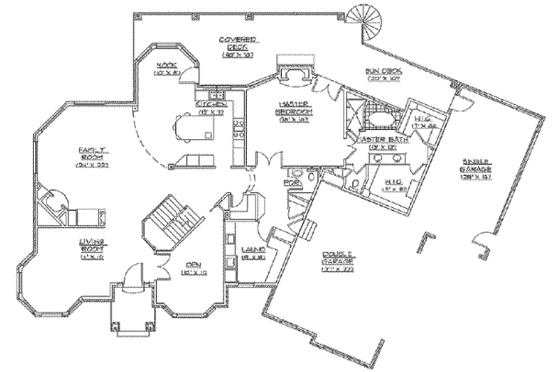 Dream House Plan - Floor Plan - Main Floor for Traditional House Plan #5-215 - 6 bed, 4.5 bath