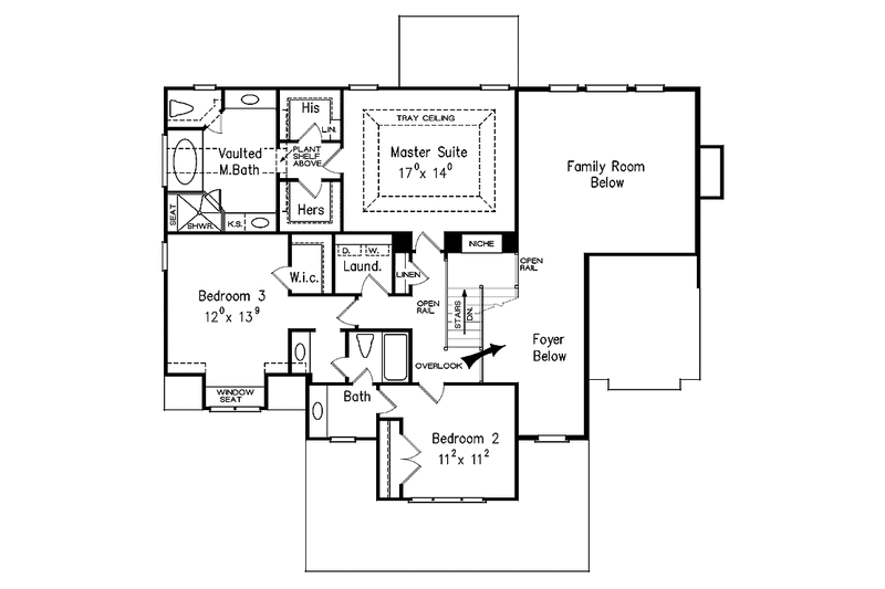 Dream House Plan - Floor Plan - Upper Floor for Craftsman House Plan #927-188 - 4 bed, 3 bath