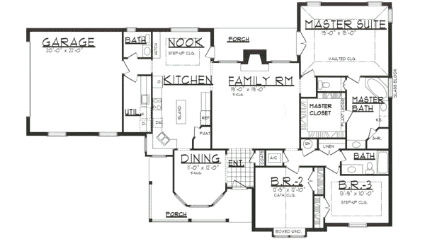 Architectural House Design - Traditional Floor Plan - Main Floor Plan #62-109