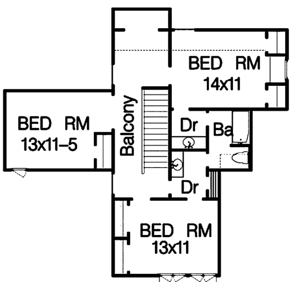 House Blueprint - Country Floor Plan - Upper Floor Plan #15-391