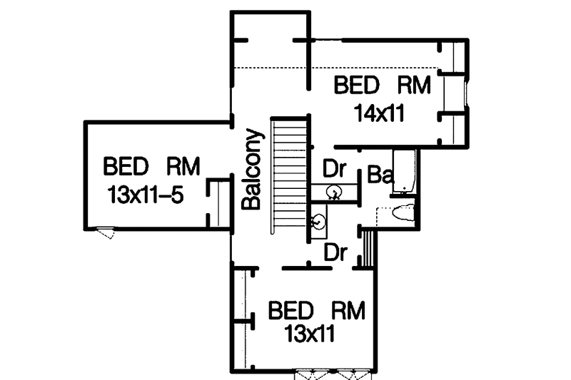 Dream House Plan - Floor Plan - Upper Floor for Country House Plan #15-391 - 4 bed, 2.5 bath