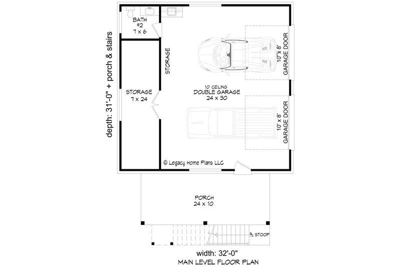 Dream House Plan - Floor Plan - Main Floor for Contemporary House Plan #932-715 - 2 bed, 1.5 bath