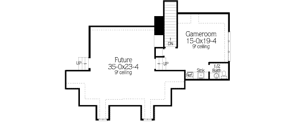 Southern Floor Plan - Upper Floor Plan #406-137