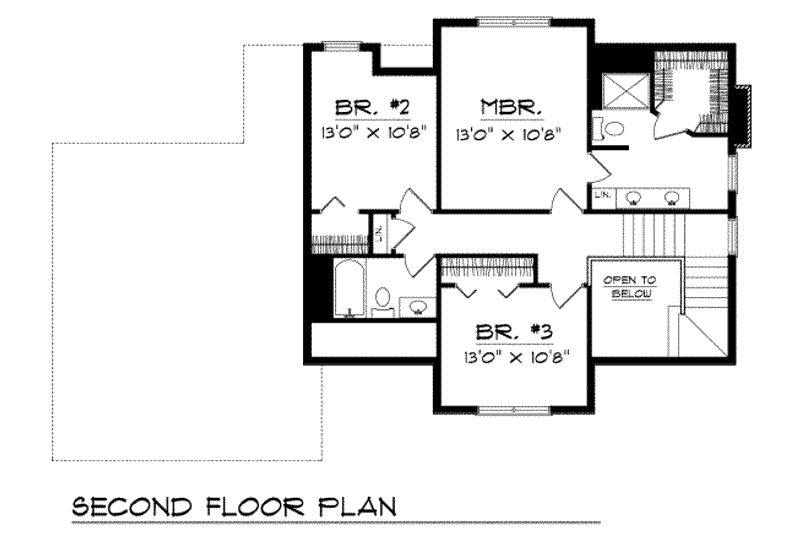 Dream House Plan - Floor Plan - Upper Floor for Traditional House Plan #70-201 - 3 bed, 2.5 bath