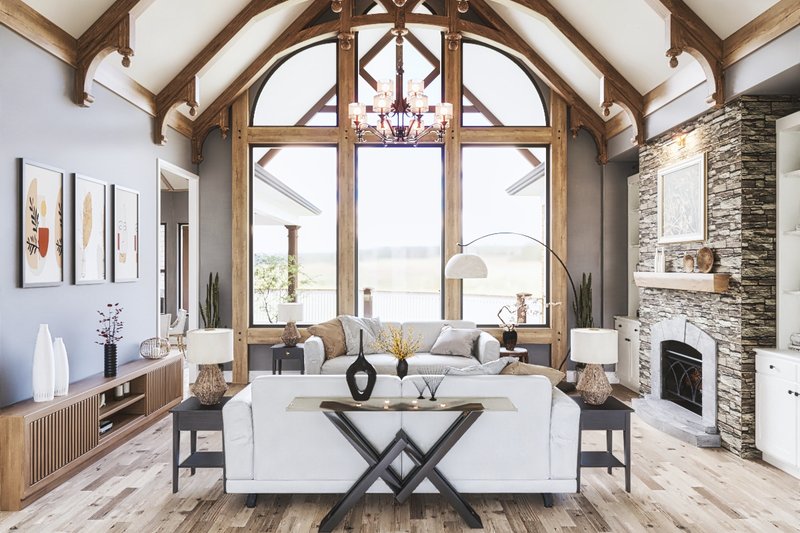 House Plan Design - Interior - Family Room for Craftsman House Plan #54-697 - 4 bed, 4.5 bath