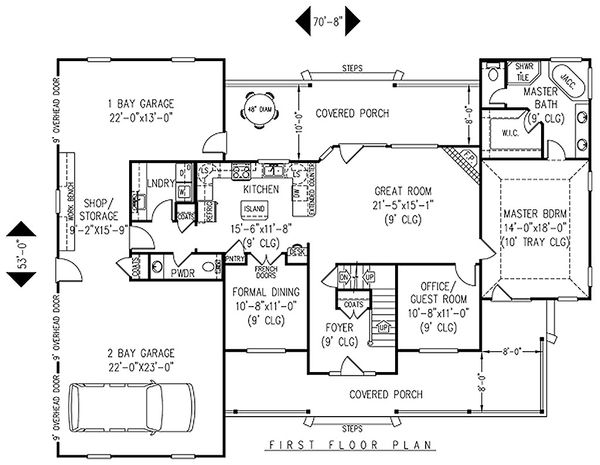 Country Floor Plan - Main Floor Plan #11-224