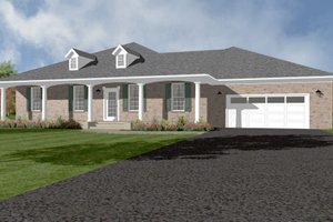 Ranch Exterior - Front Elevation Plan #14-245