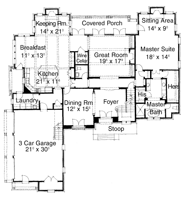 Dream House Plan - European Floor Plan - Main Floor Plan #429-39