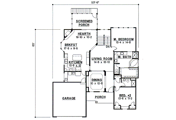 European Floor Plan - Main Floor Plan #67-351