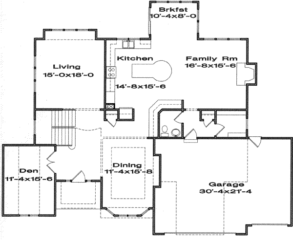 Traditional Floor Plan - Main Floor Plan #6-152