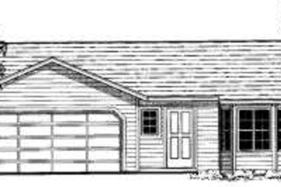 Exterior - Front Elevation for Traditional House Plan #303-319 - 3 bed, 2 bath