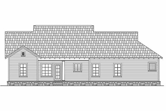 Exterior - Rear Elevation for Craftsman House Plan #21-246 - 3 bed, 2 bath