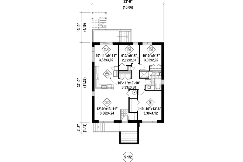 Architectural House Design - Floor Plan - Lower Floor for Contemporary House Plan #25-4548 - 9 bed, 3 bath