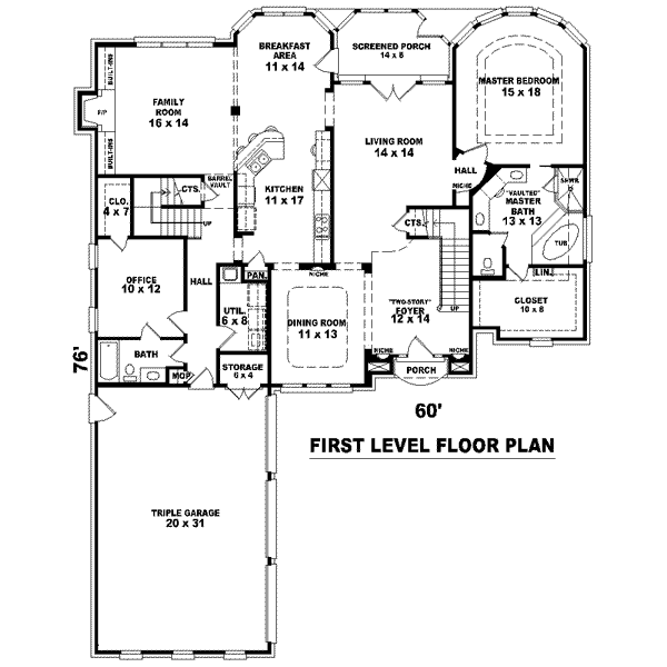 European Floor Plan - Main Floor Plan #81-1178