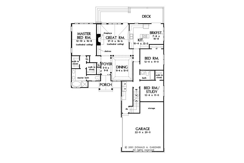 House Plan Design - Floor Plan - Main Floor for Craftsman House Plan #929-609 - 3 bed, 2 bath