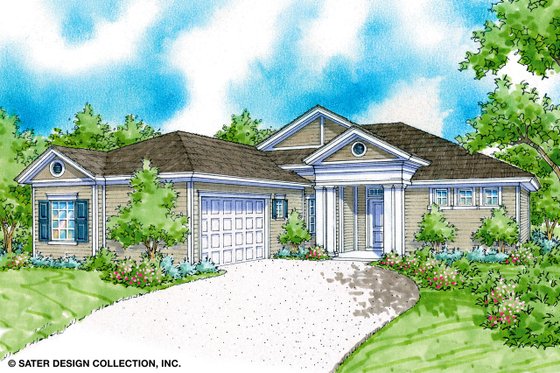 Exterior - Front Elevation 3 for Classical House Plan #930-370 - 3 bed, 2 bath