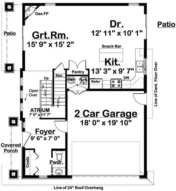 Prairie Floor Plan - Main Floor Plan #126-225