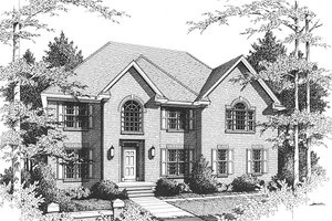 European Exterior - Front Elevation Plan #10-203