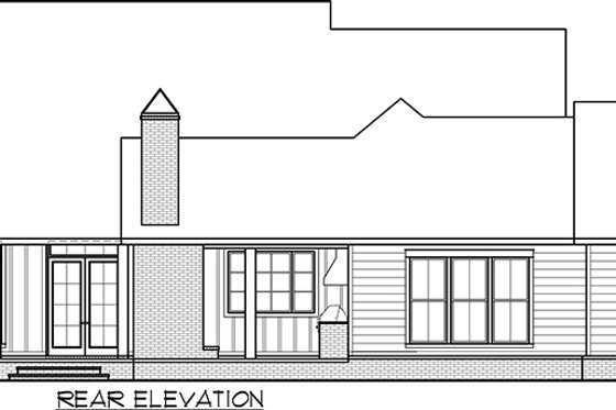 Exterior - Rear Elevation for Farmhouse House Plan #1074-3 - 4 bed, 3.5 bath