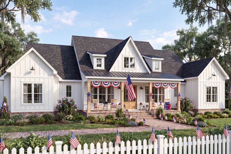 Dream House Plan - Exterior - Front Elevation 3 for Farmhouse House Plan #1074-138 - 4 bed, 3.5 bath