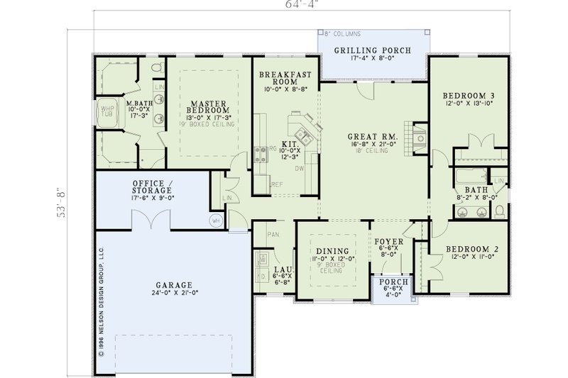Dream House Plan - Floor Plan - Main Floor for Traditional House Plan #17-3275 - 3 bed, 2 bath