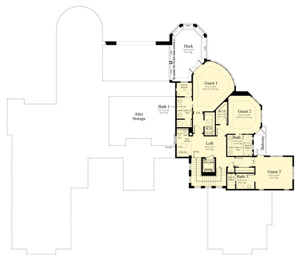 Contemporary Floor Plan - Upper Floor Plan #930-548