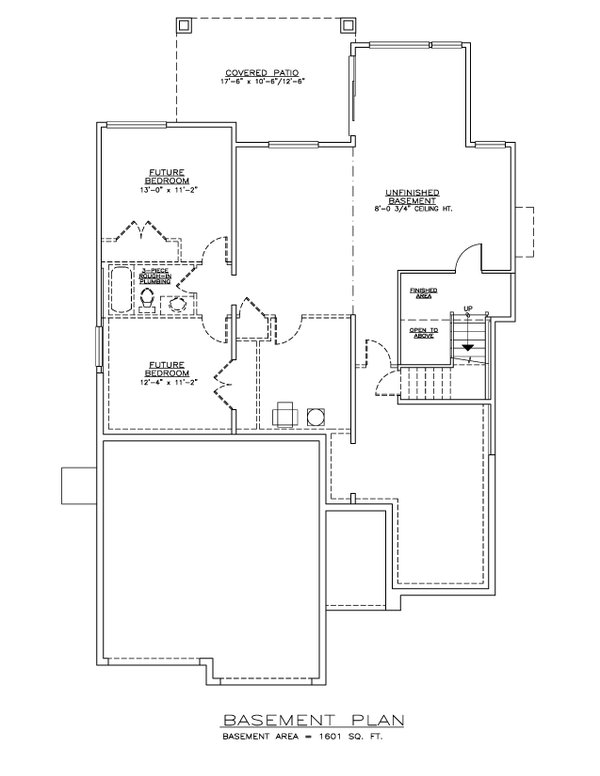 House Blueprint - Prairie Floor Plan - Lower Floor Plan #1100-11