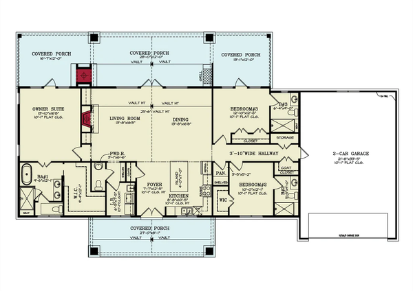 Architectural House Design - Farmhouse Floor Plan - Main Floor Plan #119-461